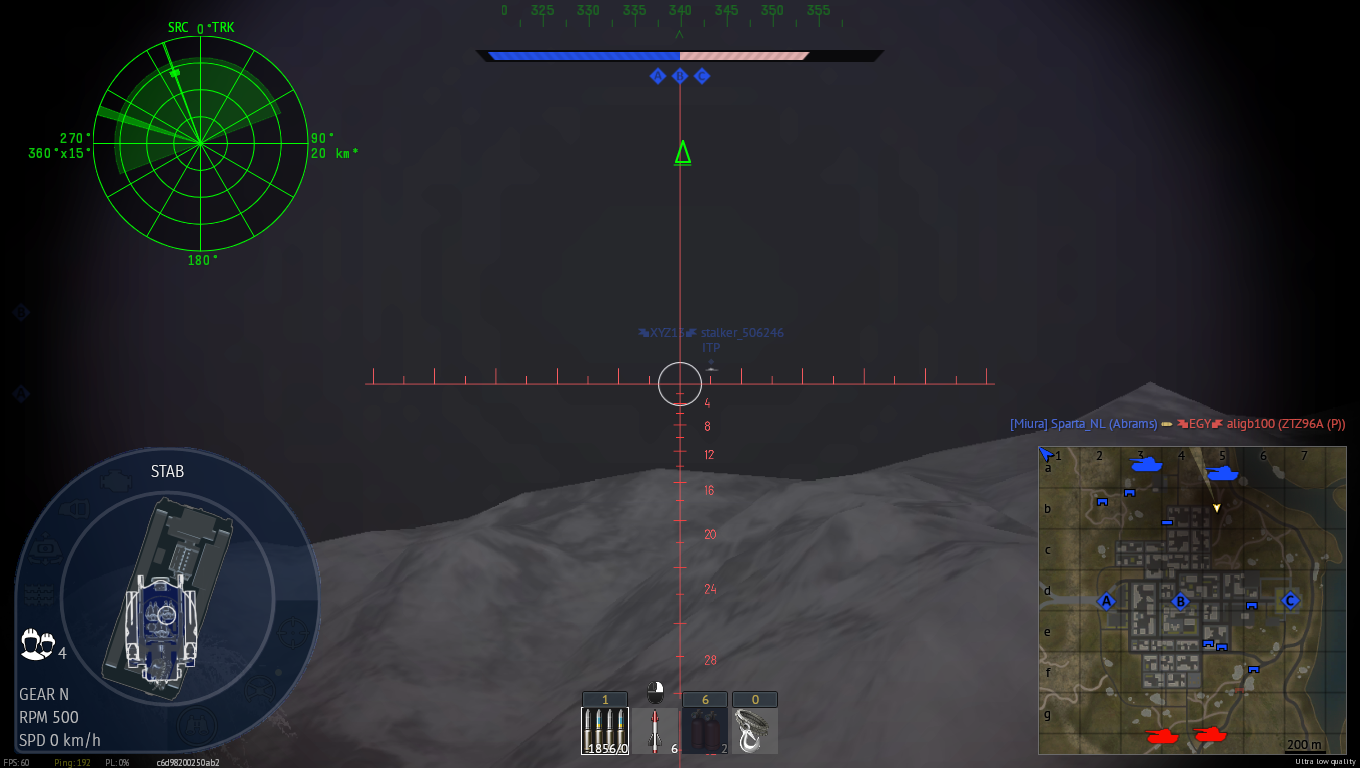 Problem with text on radar and iff function on tunguska gameplay