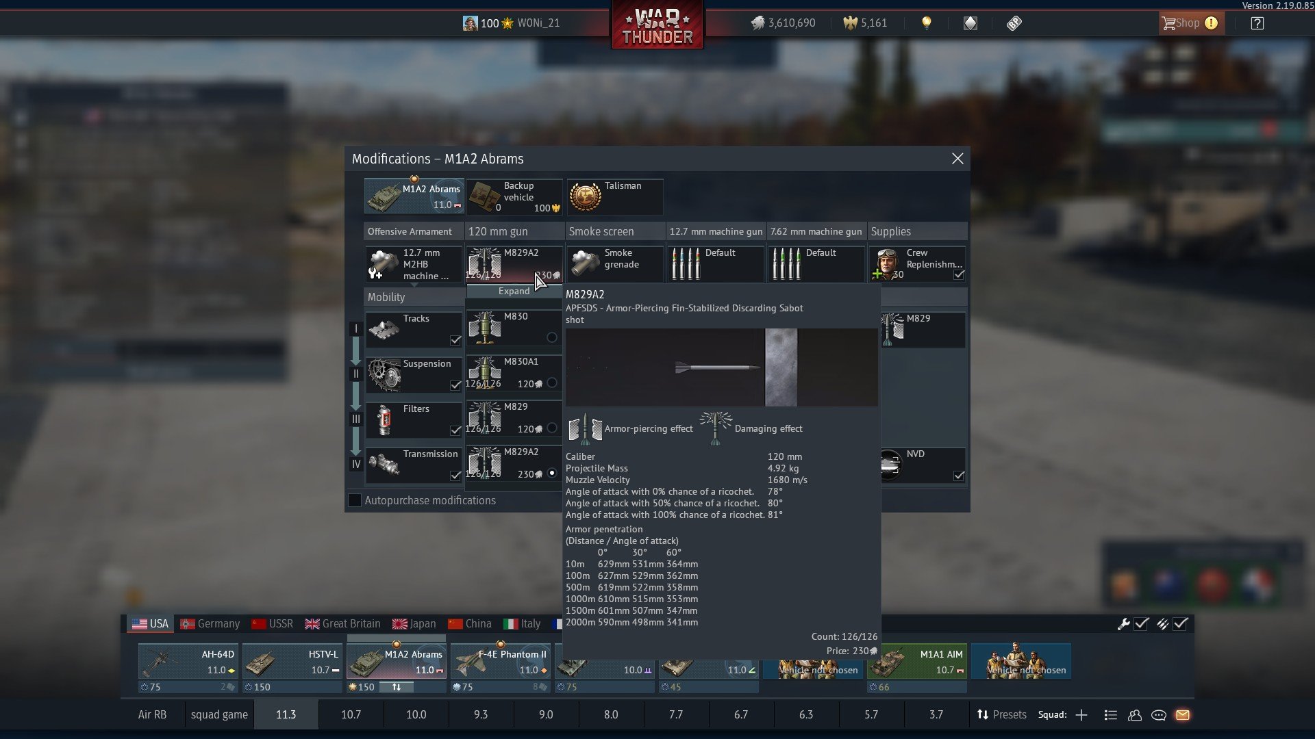 Fwd 10/27/22 M829A2 APFSDST dimension Documented Ground Reports War Thunder