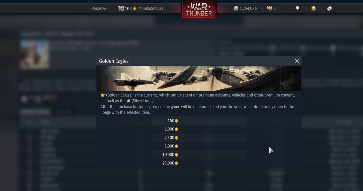 Cannot buy Golden eagles Store, Gaijin Market, Gaijin